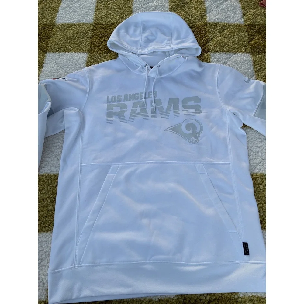 Nike Los Angeles‎ Rams NFL Dri Fit Hoodie Men's Medium White 100th Anniversary